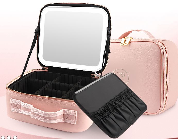 Organizador de maquillaje con espejo LED