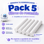 Pack de 5 filtros de recambio para humidificador
