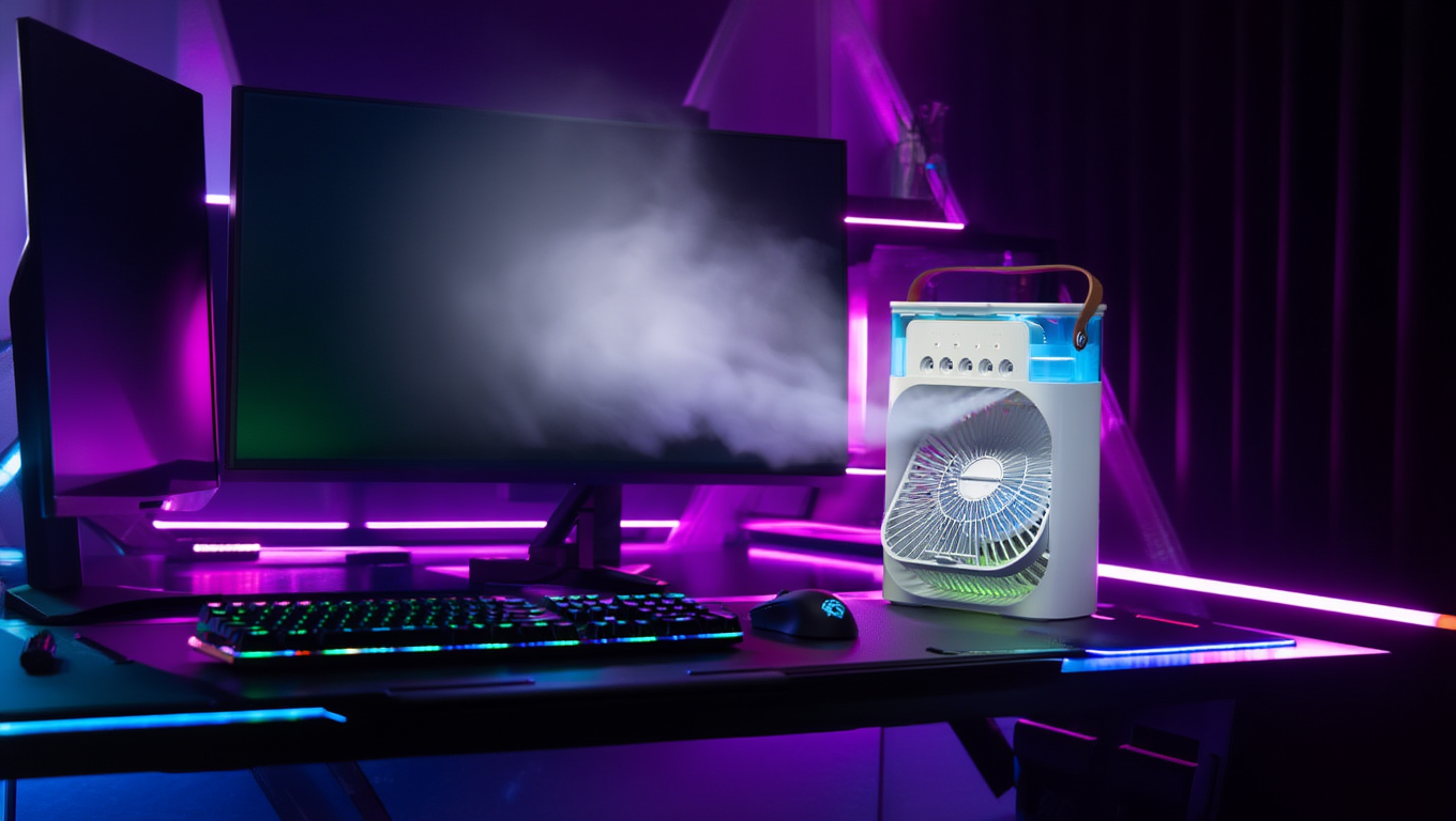 Mini Aire Acondicionado con Humidificador
